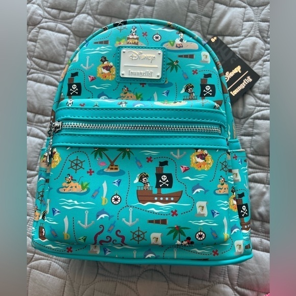 Loungefly Disney Mickey & Friends Pirates Blue
Faux Leather Mini Backpack Bag - Picture 1 of 12